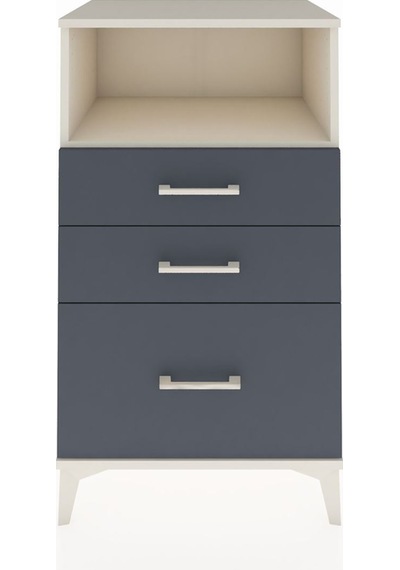 Hyperion Komodin Tek Raflı 3 Çekmeceli 60x44x106 Aytaşı-antrasit Aytaşı