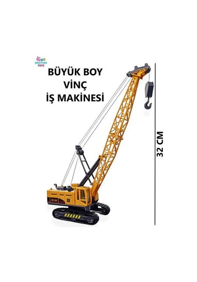 Oyuncak Kule Vinç 50 Cm - Manuel Makaralı Hareketli İnşaat Seti
