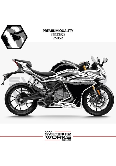 Cfmoto 250sr Kaplama Sticker Air Brush Motor Kaplama Modeli Hazır Kit Tüm Modeller Uyumlu Gri