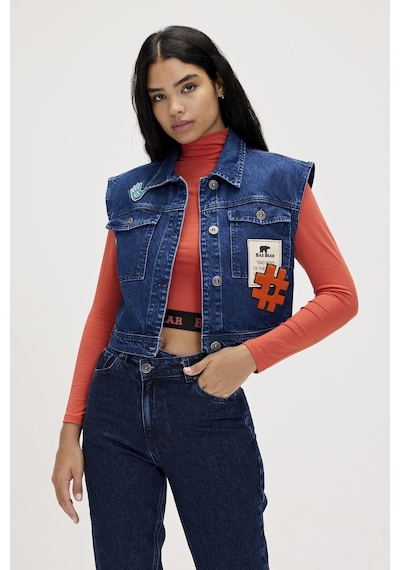 Bad Bear Joanne İndigo Kadın Denim Yelek Koyu Mavi