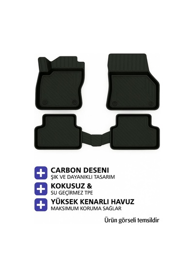 Skoda Octavia 1996-2004 1.0/1.5 Tsı Siyah 3d Havuzlu Paspas Siyah