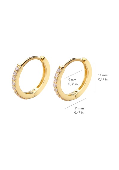 Goldkupe 14 Ayar Taşlı Halka Altın Küpe1,05 Gr-3027