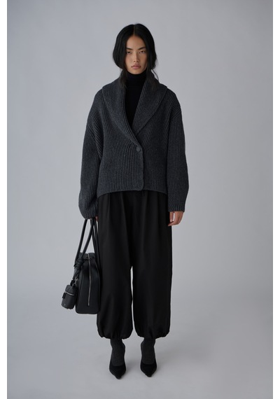Suud Collection Antrasit Mana Oversize Yün Triko Hırka