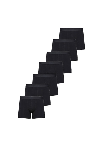 Nacar Store Erkek Pamuklu Likralı 7'li Paket Boxer Siyah