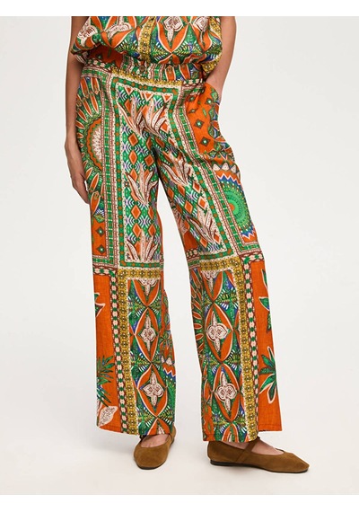 Faik Sönmez Resort Tropik Desen Wide Leg Fit Viskon Pantolon S26pnt037 Us26pnt037100 Çok Renkli Faik Sönmez Resort Tropik Desen Wide Leg Fit Viskon Pantolon S26pnt037 Us26pnt037100 Çok Renkli