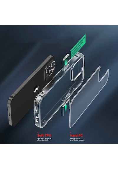 Apple Uyumlu iPhone 14 Pro Max Kılıf Şeffaf Sert Lejion Premium Kapak Renksiz