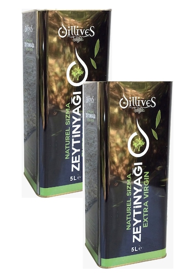 Oillives Soğuk Sıkım Naturel Sızma Zeytinyağı 5 Lt X 2 Teneke