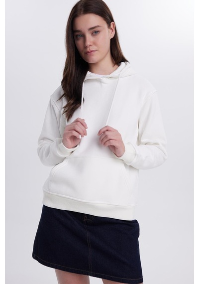 Tudors Kadın Relax Fit Rahat Kesim Pamuklu Kapüşonlu Kanguru Cepli Ekru Sweatshirt-39940 Ekru Tudors Kadın Relax Fit Rahat Kesim Pamuklu Kapüşonlu Kanguru Cepli Ekru Sweatshirt-39940 Ekru