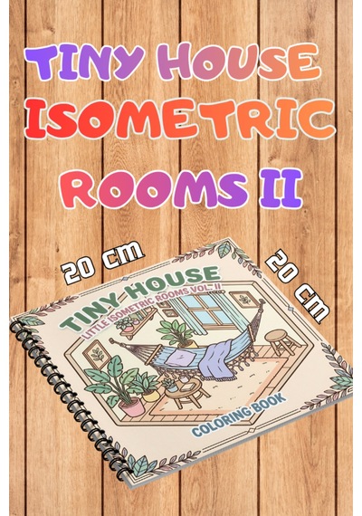 Little Tiny Isometric Rooms Iı 20x20 Cm Büyük Boyama Kitabı, Çocuklar Ve Yetişkinler İçin