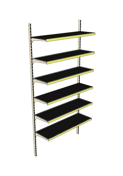 6 Katlı Duvara Monte, Standart Market Rafı Sarı-30x75 Cm Sarı