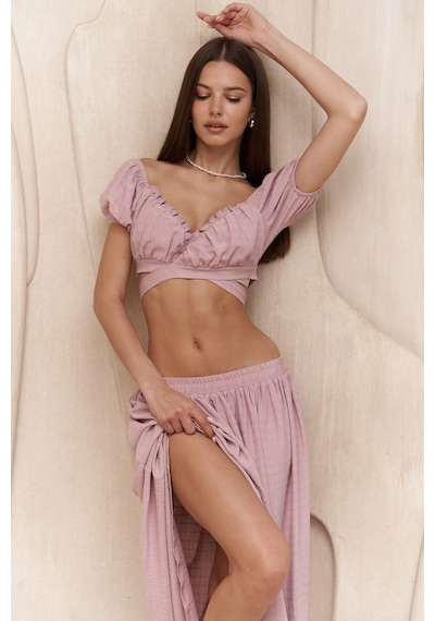 Mai Collection Mai Studios Co. Indriya Lila Crop Etek Takım Lila