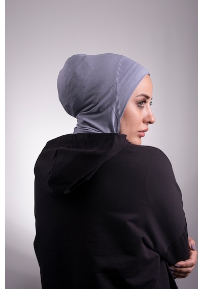 Hürrem Bone Füme Pratik Hazır Geçmeli Bone Viskon Kumaş Hijab Spor 2106_25 Füme