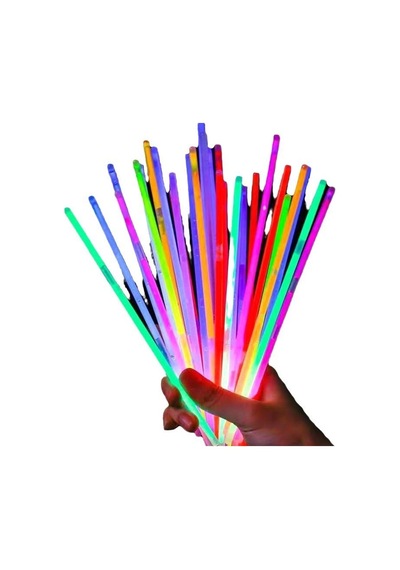 100 Adet Glow Sticks Bilezikler, Karanlıkta Parlayan Parti Malzemeleri
