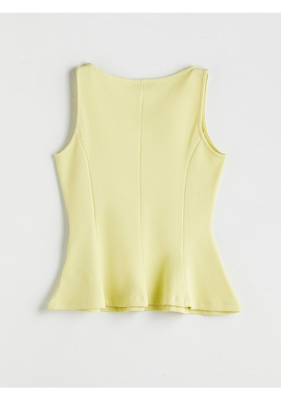 Lcw Vision Yeşil Kayık Yaka Peplum Bluz