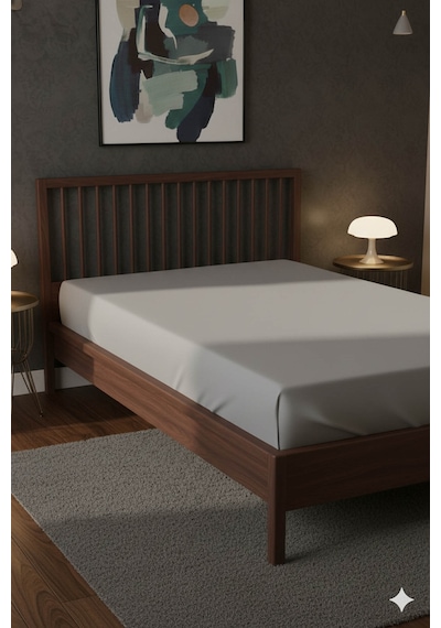 %100 Pamuk Ranforce Premium Tek Kişilik Lastikli Çarşaf - Koyu Gr Koyu Gri