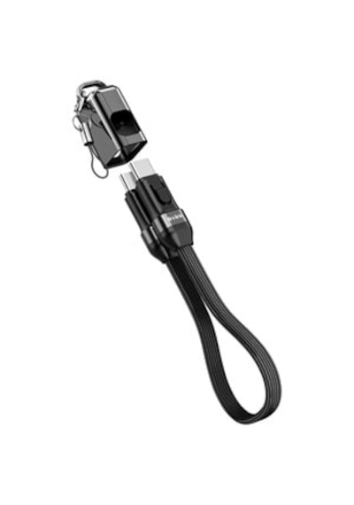 S-link Armor Cc-020 60w 20 Cm Type-c To Type-c Pd Örgülü Metal Başlıklı Siyah Hızlı Şarj Kablosu 1