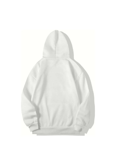 Brz Collection Unisex Oversize Lazy Day Hoodie Beyaz