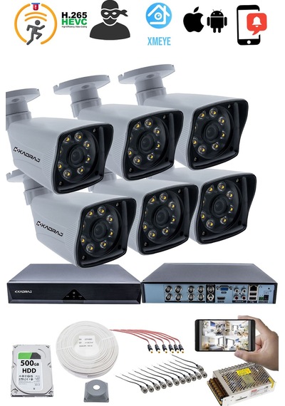 6'lı Güvenlik Kamerası Seti - 5mp Sony Seculens Kdj-6s-8w-kk-p