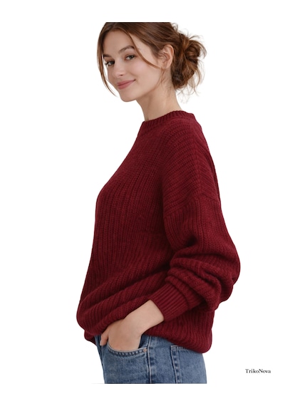 Trikonova Oversize Triko Kazak Bordo