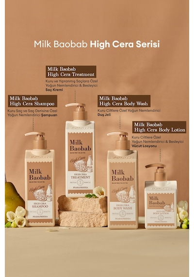 Kuru Saçlara Özel Yoğun Nemlendirici Şampuan Mılk Baobab High Cera Shampoo Pear&freesia