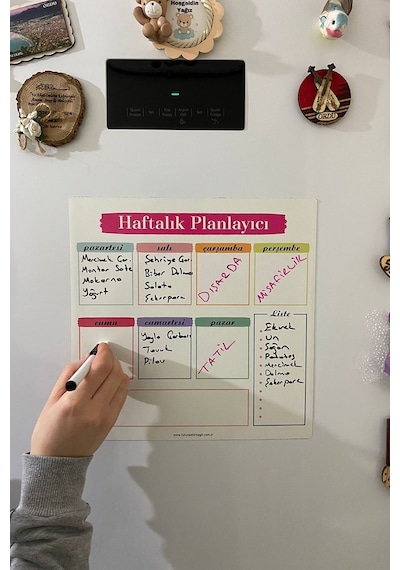 Haftalık Menü Planlayıcı Magnet Mıknatıslı Yazı Tahtası Buzdolabı (538426067)
