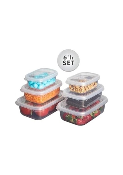Dikdörtgen Sızdırmaz Saklama Kapları Şeffaf 5 Lı Set Diğer