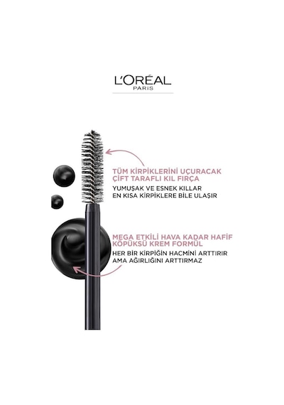 L'Oreal Paris Air Volume Mega Hacim Veren Maskara Siyah
