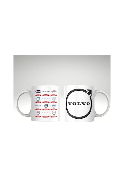 Applucky Volvo Logo Tarihçesi Baskı Kupa Bardak Beyaz
