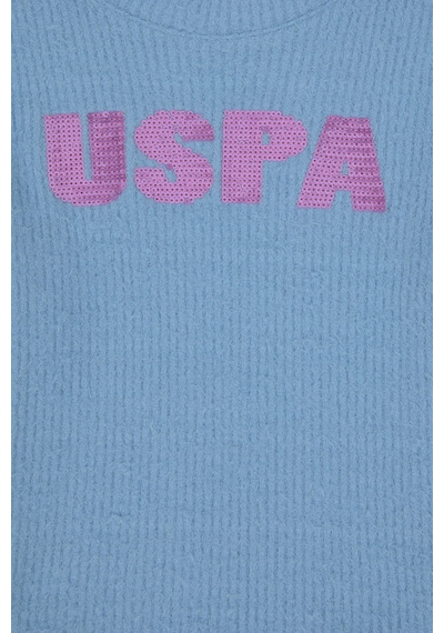 U.S. Polo Assn. Kız Çocuk Açık Mavi Bisiklet Yaka Sweatshirt 50290723-VR003