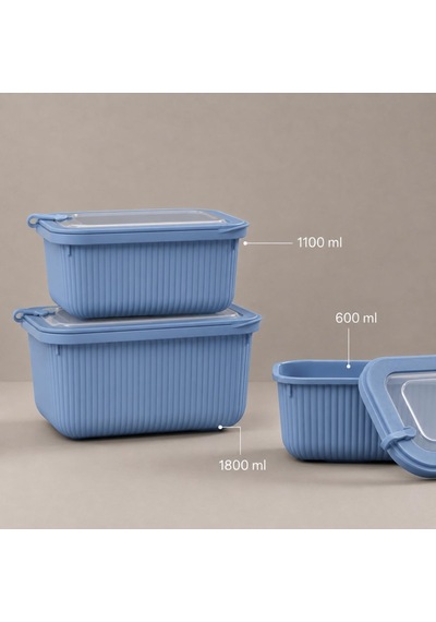 Ayrex Vakumlu Silikon Kapaklı Plastik Saklama Kabı Seti, 3.5 Litre, Mikrodalga Ve Derin Dondurucu İçin Sefer Tası, Diğer