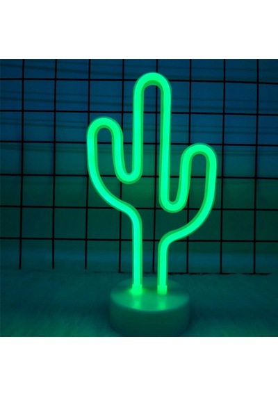 Buffer Kaktüs Dekoratif Neon Led Masa Ve Duvar Lambası Gece Lambası Çok Renkli
