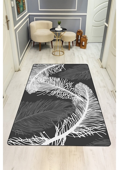 Modern Desenli Dijital Baskı Kaymaz Taban Halı H0957 Renkli