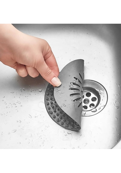 Antasit Gri Silikon Lavabo Süzgeci Ve Musluk Matı 2li Takım Lavabo Su Tutucu Musluk Organizeri Silik Diğer