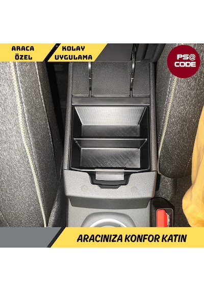Renault Captur Orta Konsol Düzenleyici - Organizer 2020 İle 2026 Arası Uyumlu