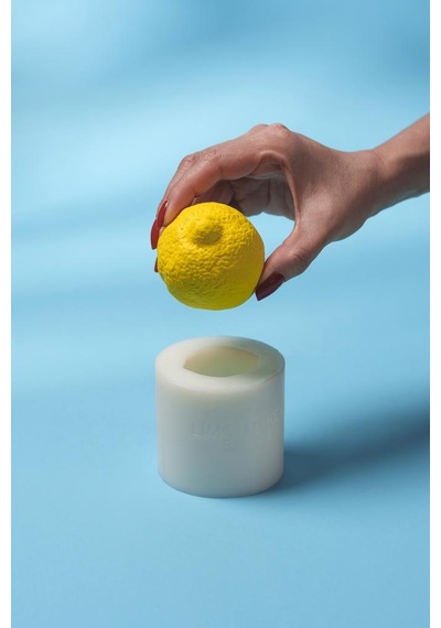 Limon Dikey Silikon Mum Kalıbı Beyaz