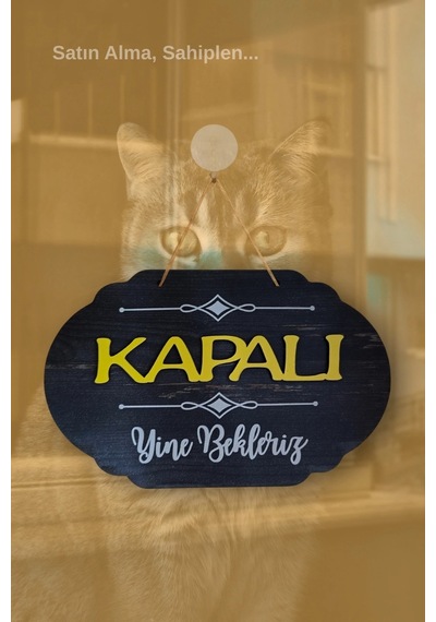 Dekoratif Ahşap 2d Açık-kapalı Yazısı - Rebap Ahşap