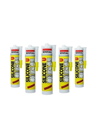 5 Adet Soudal Beyaz Silikon 280 Gr
