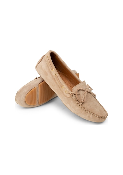 Deery Kadın Hakiki Süet Bej Loafer Ayakkabı - Dl505zbejc01