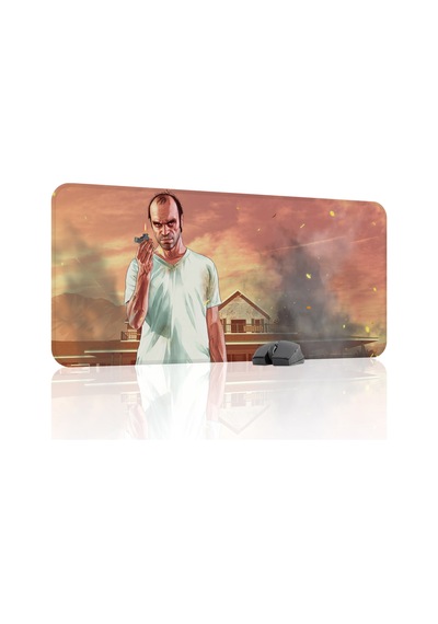Gta 5 Kaymaz Dikişli Kauçuk Oyuncu Mousepad V3 - 90x40 Xxl Gaming Mouse Pad Fare Altlığı