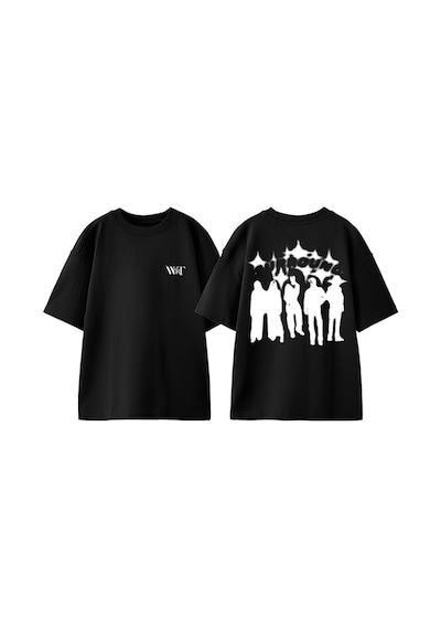 Thewert Pcdbands Tasarım Sırt Baskılı Pamuk Siyah Oversize T-shirt