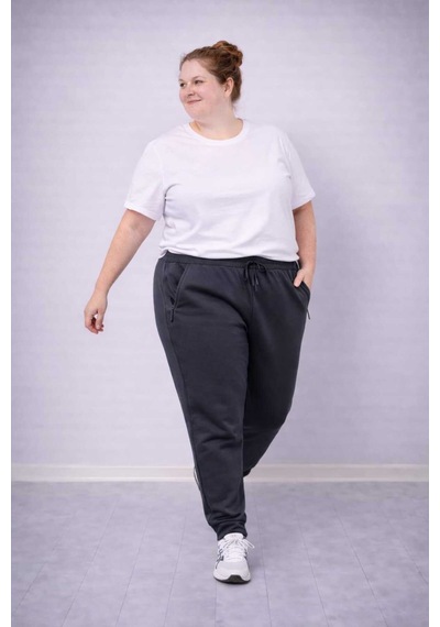 Akt Gayem Butik Büyükbeden Eşofman Altı Paçası Lastikli 3xl-6xl Füme