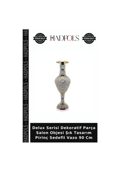 Delux Serisi Dekoratif Parça Salon Objesi Şık Tasarım Pirinç Sedefli Vazo 90 Cm Diğer