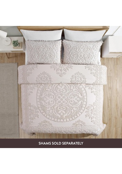 Lexroo Madalyon Şönil Yatak Örtüsü, Queen Size, Blush Çok Renkli