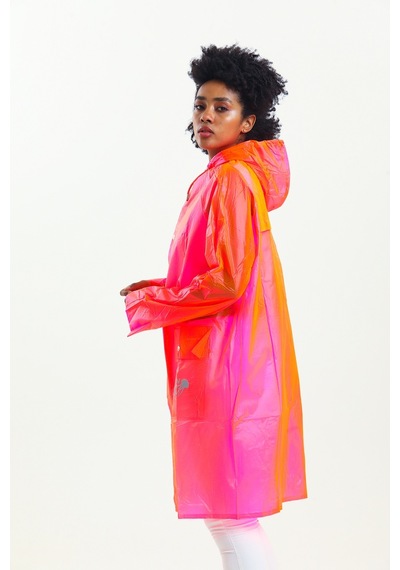 Glow Collection Neon Pembe Kadın Yağmurluk - Çantası İle 001