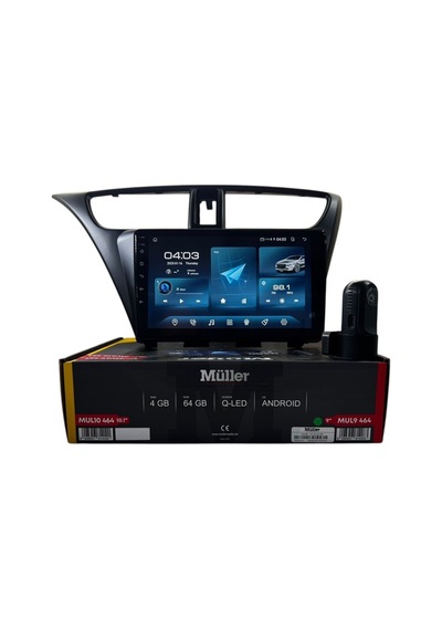 Honda Civic 2012-2017 Müller 4-64 Profesyonel Oem Multimedya 9"