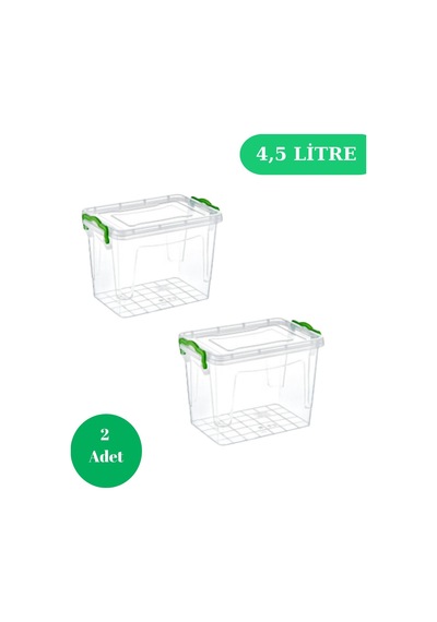 2 Adet Deterjan & Erzak Saklama Kutusu 4,5 Litre Saklama Kabı Beyaz