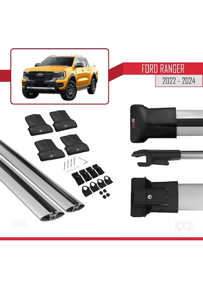 Ford Ranger P703 2022-2024 Arası İle Uyumlu Fly Model Ara Atkı Tavan Barı Gri 2 Adet Diğer