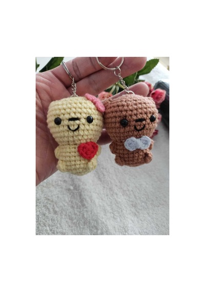 Amigurumi Oyuncak Anahtarlık Hediyelik Sevgili Ayıcıklar 6-7 Cm - 2 Adet