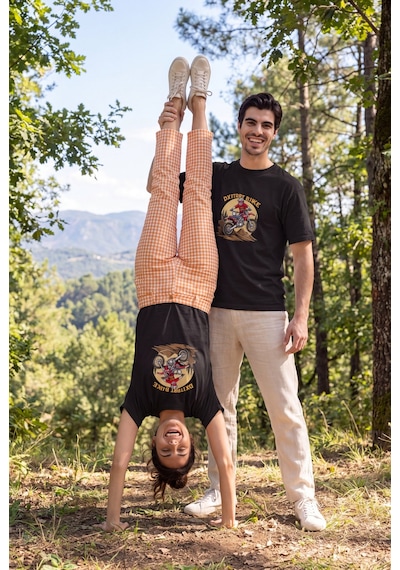 Black Nova Oversize Baskılı Unisex %100 Pamuk T-shirt Dx Biker Siyah