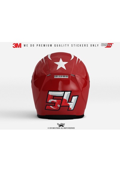 Rfhlm161 Reflektif 54 Numara Sticker Buyuk Boy